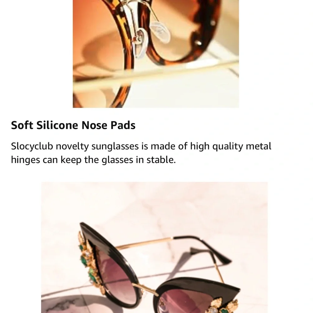Blue cat eye butterfly rhinestone bling embellished sunglasses. - Picture 7 of 15